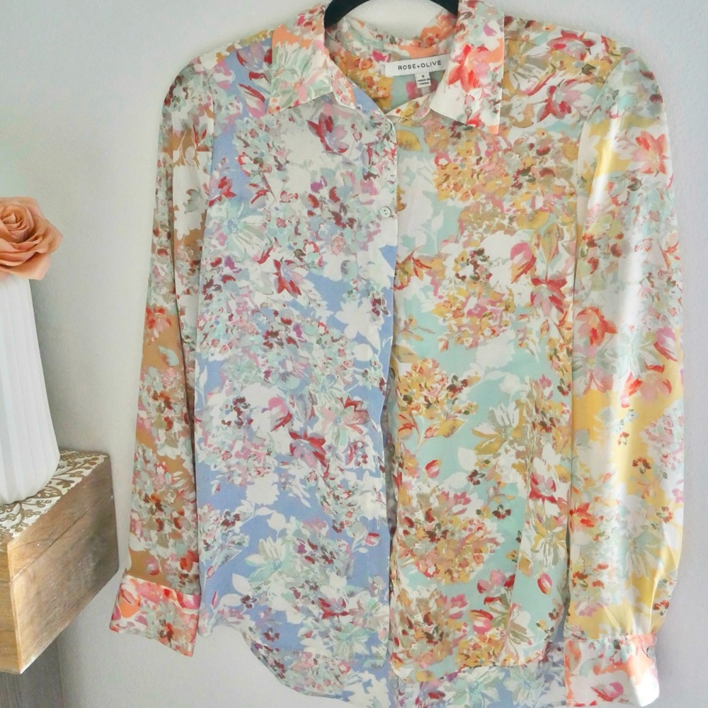 Watercolor Collared Blouse
